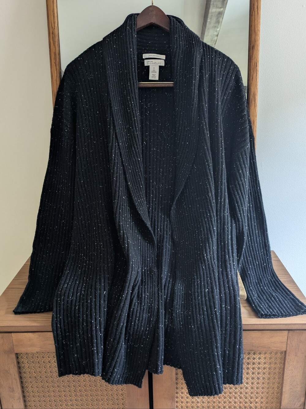 Nordstrom Signature 100% Cashmere Ribbed Open Front Cardigan